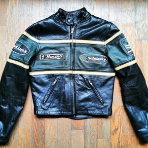 SEGUNDA MANO Magnífica jacket de moto 100% piel de vacuno fabricada en Francia por Helston's en talla S de mujer