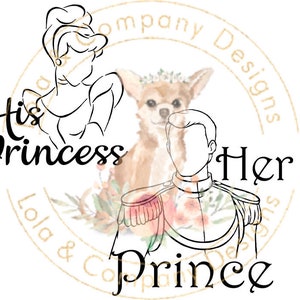 His Princess Her Prince Couples SVG T-shirt Design Silhouette Cameo Cut File Cricut JPG PNG Both Files Included