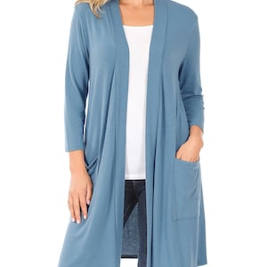 Spring Cardigan, 3/4 sleeve super soft cardigan, light weight, dress it up or dress it down, pocket, color options available