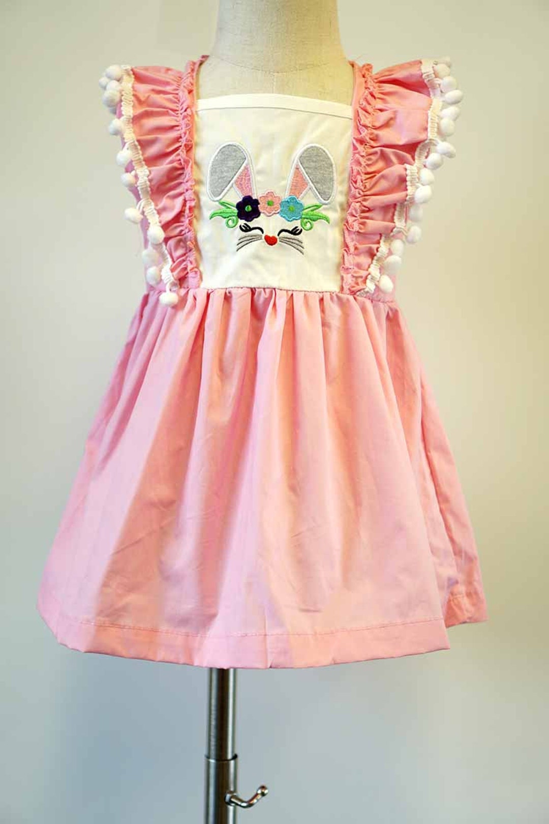 Easter Dress Baby Girl Dress Easter Outfit Floral Rabbit Etsy