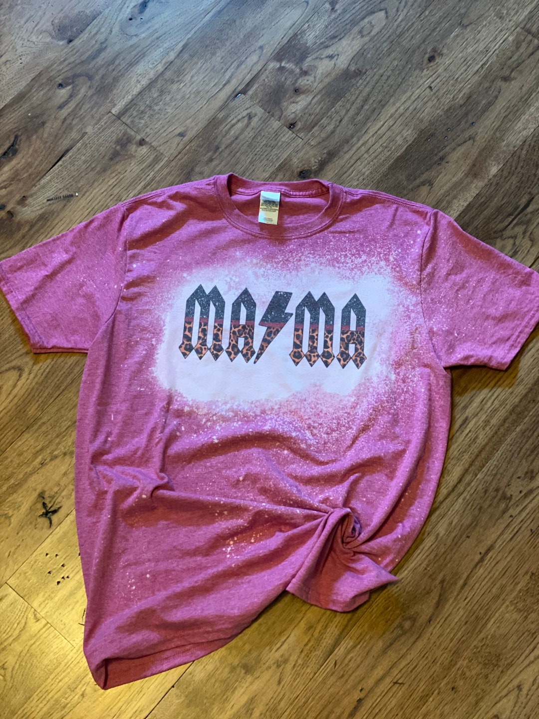 Mama AC/DC T-shirt / graphic tee / bleach distressed mama shirt ...