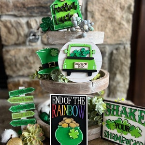 Saint Patrick&#39;s Day Tiered Tray, Feelin Lucky, Load of luck, Shamrock, Spring decor, tier tray decor, Rae Dunn, house warming, gift, for her