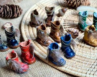 Blythe Shoes – ręcznie robione boho plemienne skórzane buty dla lalek w stylu leśnym