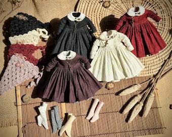 Ręcznie robiony strój lalki czarownicy w stylu vintage, 6-częściowy, dla Neo Blythe, Pullip i podobnych