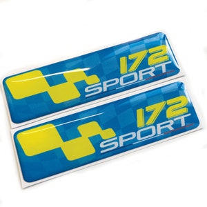 2x 172 Sport French Wing 3D Decal Sticker Badges Fits Renault Clio Sport 172 RS
