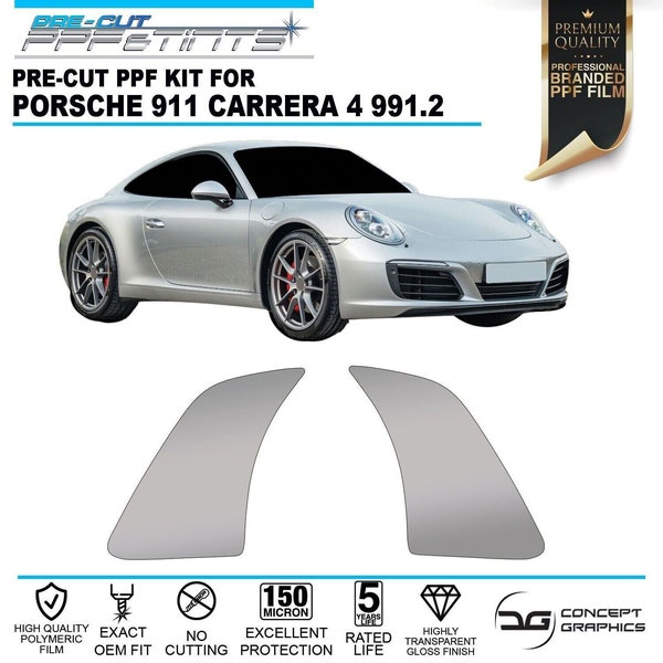 Rear Wheel Arch Stone Guard Pre-cut PPF Paint Protection Film Kit for Porsche 911 991.2 Carrera 4 OEM FIT