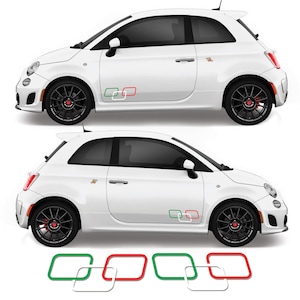 Italian Door Square Side Stripes For Fiat 500 595 Abarth Vinyl Decal Graphics