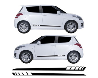 Kit de decalque com listra lateral para porta esportiva, vinil de liberação de ar, adequado para Suzuki Swift Sport MK4