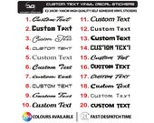 Custom Text Car Van Shop Personalised Lettering Vinyl die cut Sticker Decal  X2