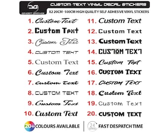2x Large Custom Text Personalised Name Vinyl Lettering Decal Sticker Print Car Van Shop