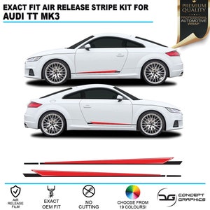 Sport Quattro Side Stipe Kit Exact Factory Fit Air Release Vinyl for Audi TT TTS MK3