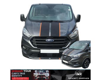 Fits Ford Transit custom Van Bonnet Premium Vinyl Pin Viper Stripes Decals MK6 Mk7