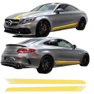 Edition 1 style Side Stripes Decal Sticker Kit Air Release Vinyl Fits Mercedes Benz C-Class AMG C43 C63 S Coupe