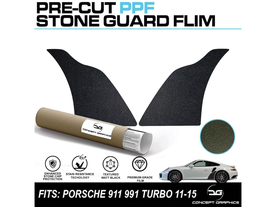 For Porsche 911 Turbo 991.1 Stone Guard PPF Textured Matt Black Paint ...