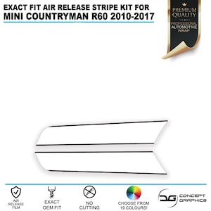 Bonnet Pin Stipe Kit Exact Factory Fit Air Release Vinyl for Mini Countryman One Cooper S R60 2010 - 2017