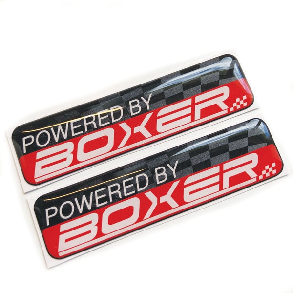 2x Powered By Boxer Engine Wing 3D Decal Sticker Badges Fits Fits JDM Subaru WRX STI