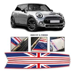 Union Jack Color Scale Bonnet Stripes für Mini Cooper F56 F55 AirRelease Vinyl Exact Soem Fit