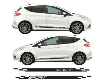 Sport Side Stripes Decal Kit Air Release Vinyl Fits Ford Fiesta ST 5dr MK8