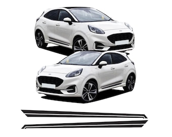 Lower Sport Side Racing Side Stripes Decal Stickers Vinyl Kit Fits Ford Puma ST