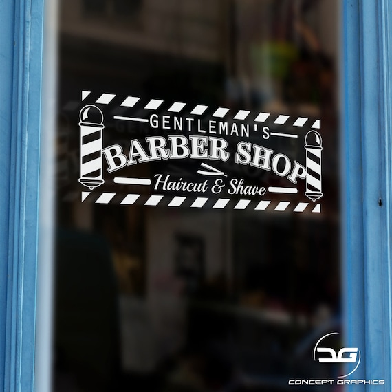Stickers Muraux 3D - Salon De Coiffure Barber Shop (G170) - Décoration Vinyle Miel