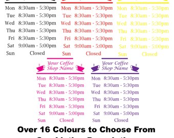 Orari Di Apertura Orari Del Negozio Adesivo Per Finestra Visibile Bianco Personalizzato - Italia - Foto 8