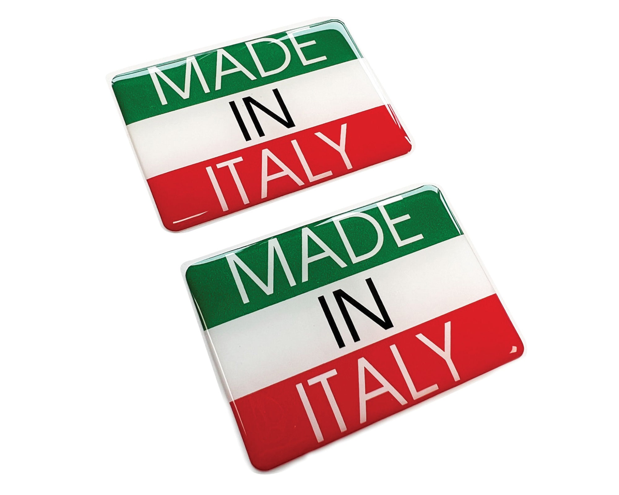 2 x Italien Flagge Aufkleber 40x32 mm oder 1 Stück 80x64 mm Aufkleber 3D  Harz Silikongel Aufkleber Italienische Flagge Auto Fahrrad - .de