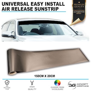 Universal Fit Any Car Van Windscreen Sunstrip Banner Air Release Vinyl 150cm X 20cm