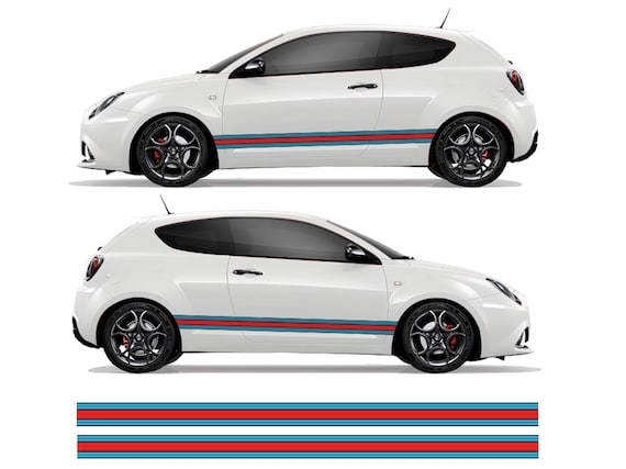 Full Colour Racing Side Stripe Graphic Decal Stickers for Alfa Romeo Mito