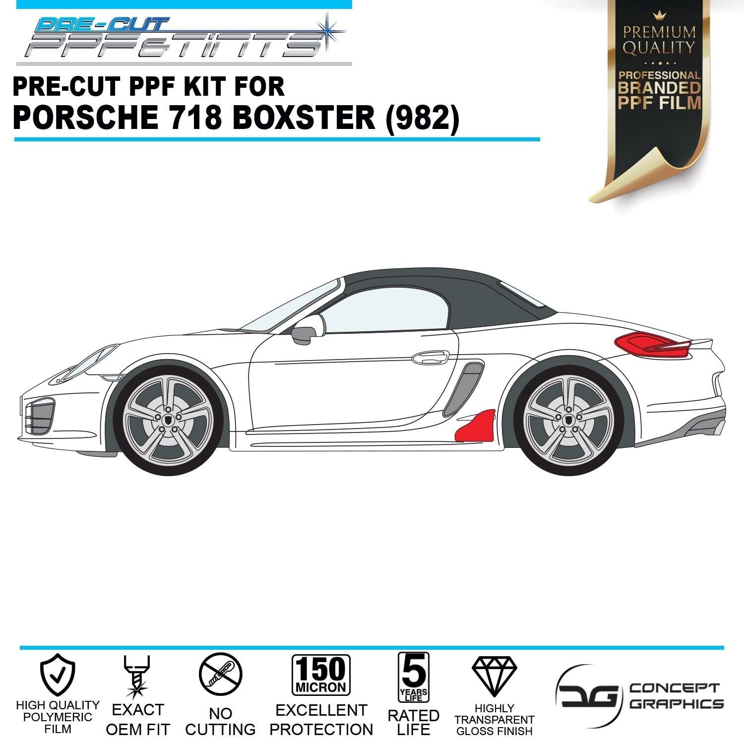 Aliath Paint Protection Film Kit For Mercedes CLS W219 (2004-2010) Rear Arch Stone Chip Guard
