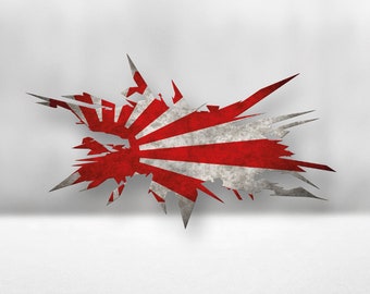 JDM Japanese Rising Sun Rustic Splatter Car Window Bumper Laptop Vinyl Decal Sticker