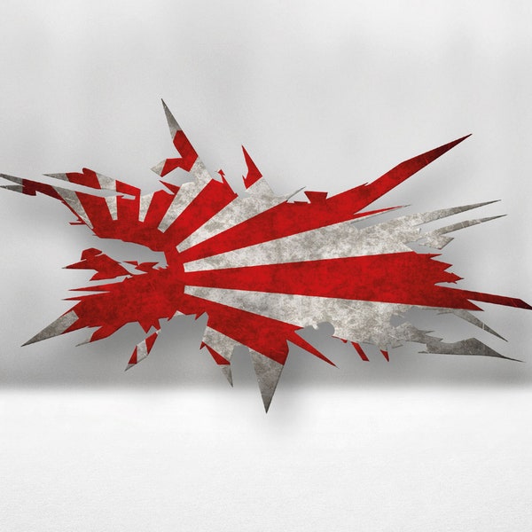 JDM Japanese Rising Sun Rustic Splatter Car Window Bumper Laptop Vinyl Decal Sticker