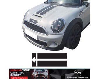 Einfarbige Motorhauben-Streifen für Mini LCi2 F55 / F56 / F57 Cooper S / JCW Grille Zierleisten Vinyl-Abziehbilder