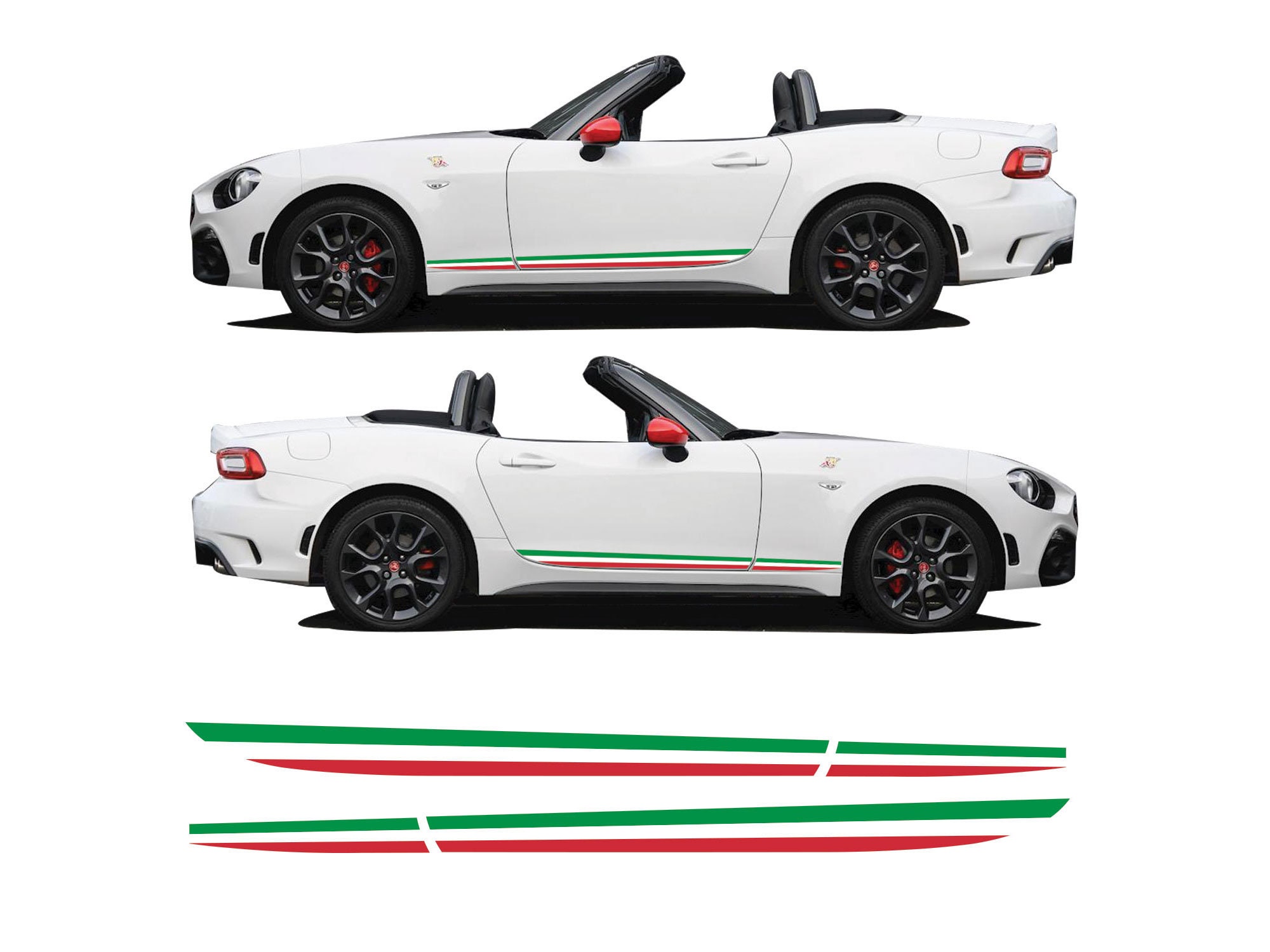 イタリア国旗サイドストライプデカール ぴったりフィット エアリリース 