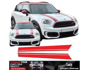 Bonnet Stripes Decal Sticker Kit Air Release Exact Fit Vinyl Fits Mini F60 CountrymanCooper S JCW All4