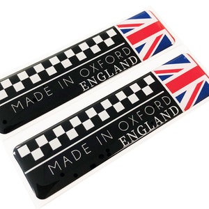 2x Made In Oxford 3D Decal Sticker Badges Fits Mini Cooper s John Cooper Works F56 R53 R56