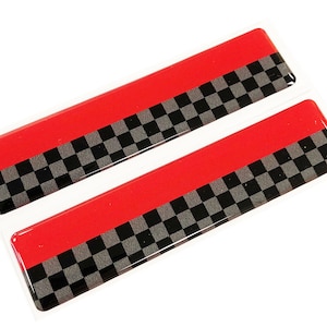 2x JCW Checkered Car Wing 3D Decal Sticker Badges Fits Mini Cooper s John Cooper Works F55 F56 F57