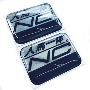 2x Jinba Ittai Chrome 3D Domed Gel Decal Sticker Badges JDM Mazda Mx5 NC Mk3