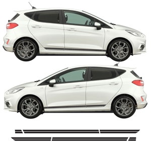 Twin Lines Doors Side Stripes Decal Kit Air Release Vinyl Fits Ford Fiesta ST 5dr MK8