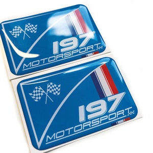 2x 197 Motorsport French Flag Wing 3D Decal Sticker Badges Fits Renault Clio Sport 197