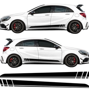 Acheter Autocollant de rétroviseur de voiture, 2 pièces, rayures latérales,  autocollant en vinyle pour Benz W204 W205 W176 A45 W213 C63 AMG