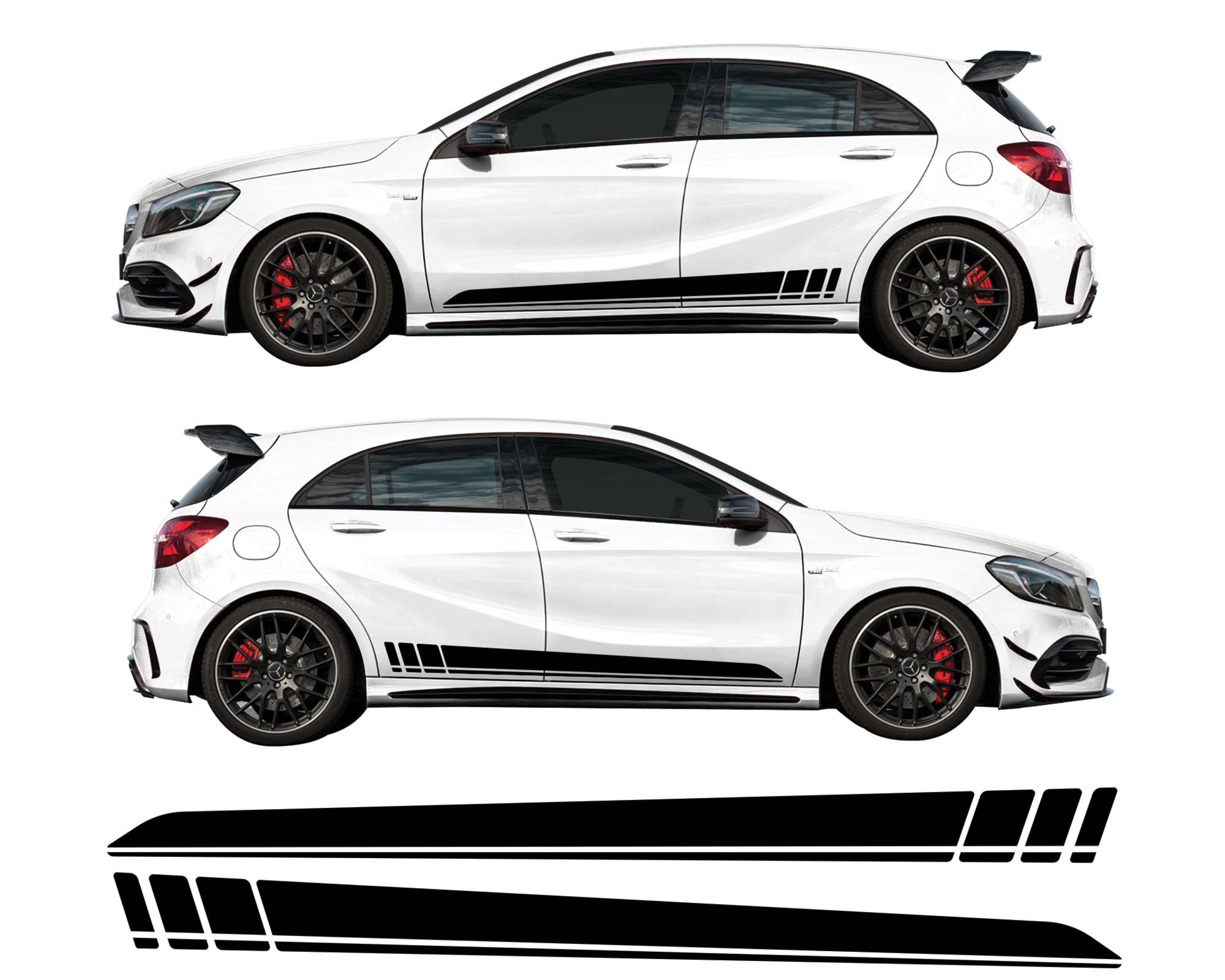 Vinyl Racing Stripe Car Stickers For Mercedes-Benz A45 GLA45 AMG Side Door  Decal