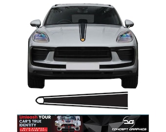 Centre Twin line Bonnet Stripe Decal Kit Air Release Vinyl Fits Porsche Macan 95B