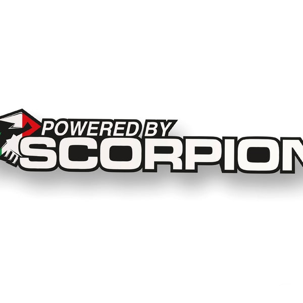 Powered By Scorpion Vinyl Decal Sticker Fits All Fiat Abarth 500 595 spider