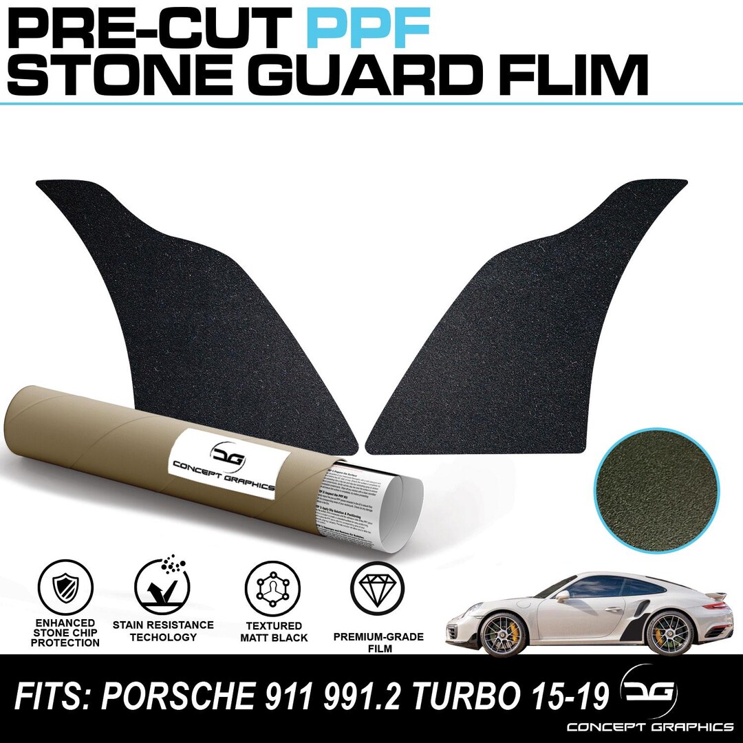 For Porsche 911 Turbo 991.2 Stone Guard PPF Textured Matt Black Paint ...
