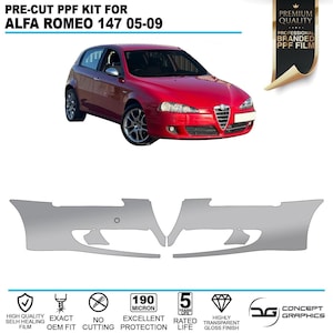 Volle Frontstoßstange Vorgeschnittene PPF Lackschutzfolie Steinschlag Kit Passend für ALFA 147 2005-2009