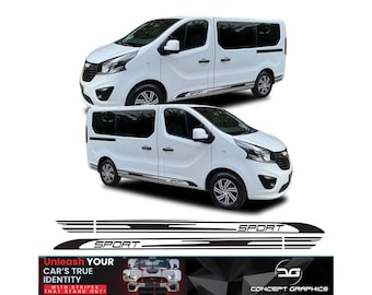 Fits Vauxhall Vivaro Sport SWB Van Sides Premium Vinyl Stripes Decals Kit 14-19