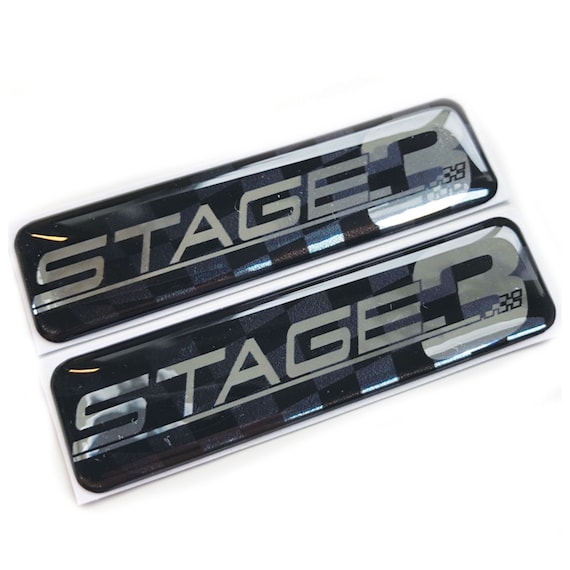 Buy 2x Stage 3 Engine Tuning Chrome 3D Domed Gel Decal Sticker