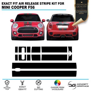 Twin Over The Top Racing Stipe Kit Exact Factory Fit Air Release Vinyl for Mini Cooper S JCW F56