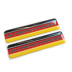 2x  German Flag Supercharged Car Wing 3D Decal Sticker Badges Fits BMW Audi Merc