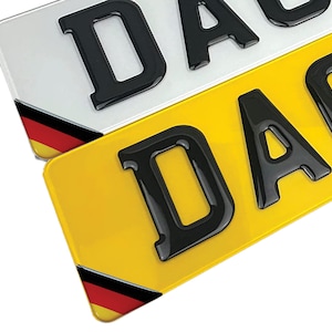 2x Deutschland Flagge Auto Nummernschild Ecke 3D Gewölbt Gel Kunstharz Badge Aufkleber Passend für Audi, BMW, Merc, VW
